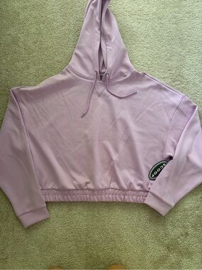 Lilac Cropped Hoodie Sweater -